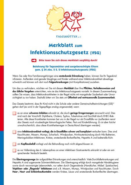 Merkblatt zum Infektionsschutzgesetz (lfSG) - tagesmuetter-verein.de