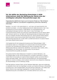 Für die Hälfte der Marketing-Entscheider in B2B ... - bei TNS Infratest