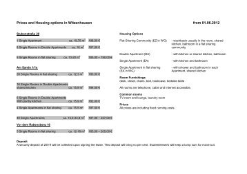 Prices and Housing options in Witzenhausenfrom 01