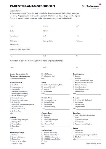 Anamnesebogen für Patienten mit Zahnarztängsten ...