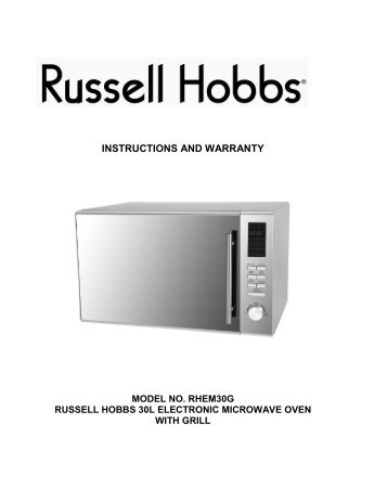 INSTRUCTIONS AND WARRANTY - Russell Hobbs