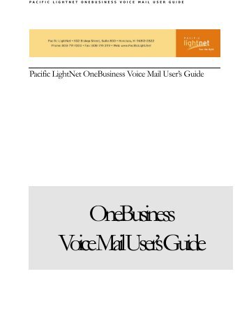 Pacific LightNet OneBusiness Message Center User Guide
