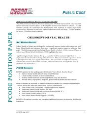 PCODE Position Paper - Children's Mental Health Draft - OPSOA