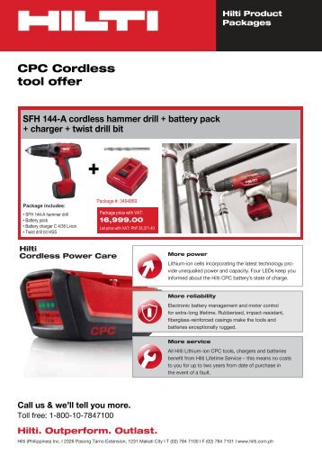 Call us & we'll tell you more. - Hilti (Philippines)