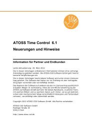 ATOSS Time Control 6.1 Neuerungen und Hinweise Information für ...