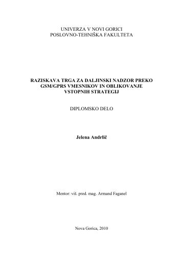 raziskava trga za daljinski nadzor preko gsm/gprs vmesnikov in ...