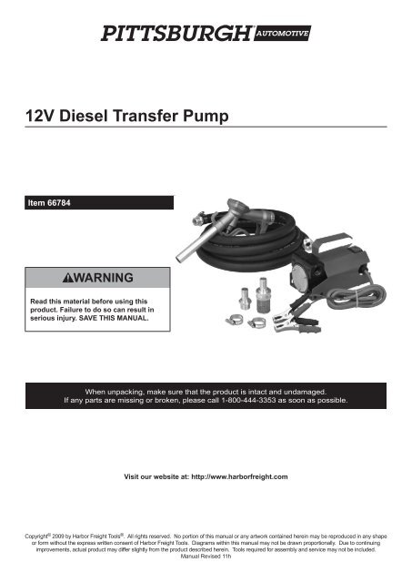 12V Diesel Transfer Pump - Harbor Freight Tools