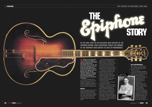 IN THE FIRST PART OF AN EXCLUSIVE NEW HISTORY ... - Epiphone