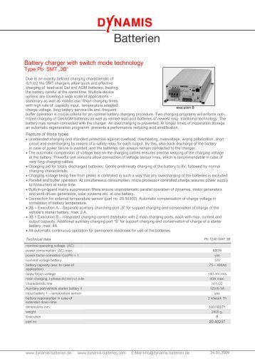 Datasheet pdf - DYNAMIS Batterien