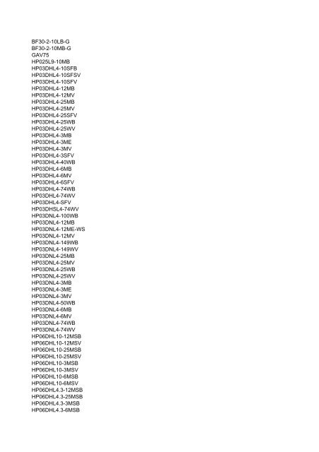 BF30-2-10LB-G BF30-2-10MB-G GAV75 HP025L9-10MB ...
