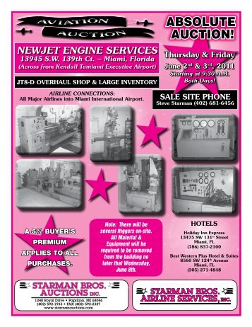 ABSOLUTE AUCTION! Newjet Engine ServiceS - Starman Bros ...