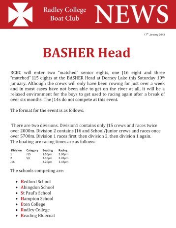 BASHER Head - Radley College