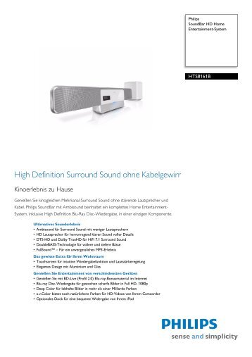 HTS8161B/12 Philips SoundBar HD Home Entertainment-System