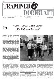 1997 â 2007: Zehn Jahre âZu FuÃ zur Schuleâ - Traminer Dorfblatt