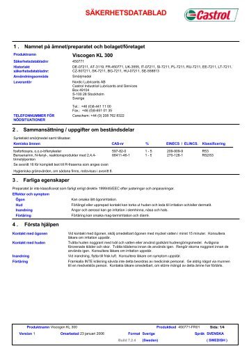 9696 Viscogen KL 300 (Swedish (SE)) BP EU SDS ... - IQ Logistics