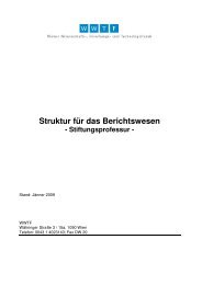 Struktur fÃƒÂ¼r das Berichtswesen - Wiener Wissenschafts-, Forschungs
