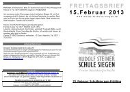 Freitagsbrief 15.02.2013 - Rudolf-Steiner-Schule Siegen Freie ...