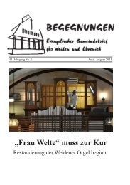 Gemeindebrief - Evangelische Gemeinde Weiden/Lövenich