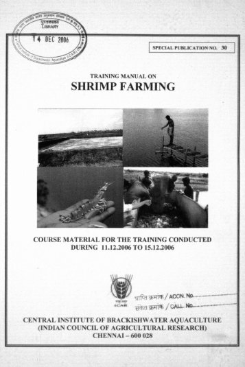 SHRIMP FARMING - Central Institute of Brackishwater Aquaculture