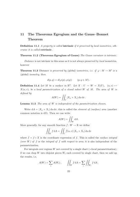 11 The Theorema Egregium and the Gauss–Bonnet Theorem