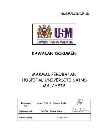 kawalan dokumen makmal perubatan hospital universiti ... - USM