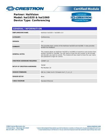 MP2, MP2E, C2N-MMS and C2N-MMS-SC - Crestron