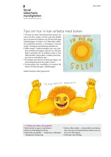 LÃ¤rarhandledning - En bok om solen - StrÃ¥lsÃ¤kerhetsmyndigheten