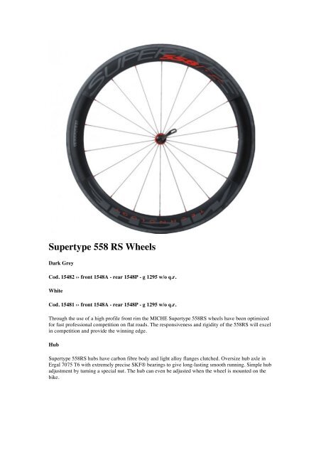 Supertype 358 RS Wheels - Pro Bike Center