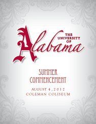 summer Commencement - The University of Alabama