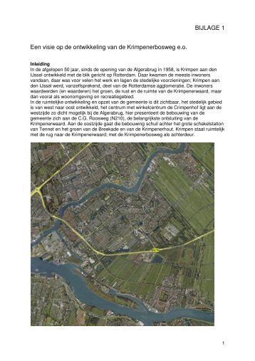 BIJLAGE 1 Een visie op de ontwikkeling van de Krimpenerbosweg e.o.