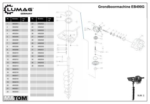 Doorslijper TS350G - Matom