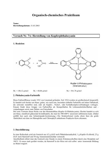 Organisch-chemisches Praktikum