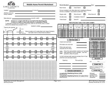 Mobile Home Permit Worksheet - Lake County