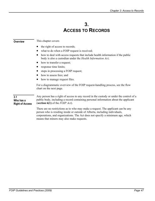 FOIP Guidelines and Practices: Chapter 3 - Access ... - Service Alberta