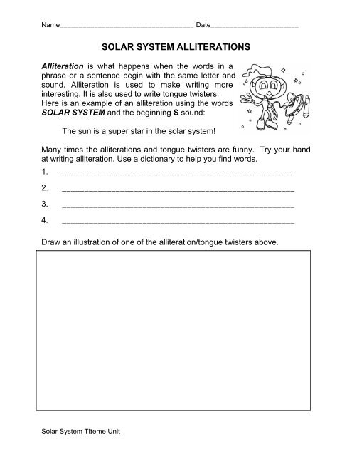 Solar System Alliterations Gigglepotz