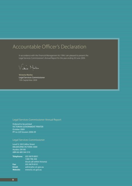 Annual Report 2008-09 - Legal Services Commissioner