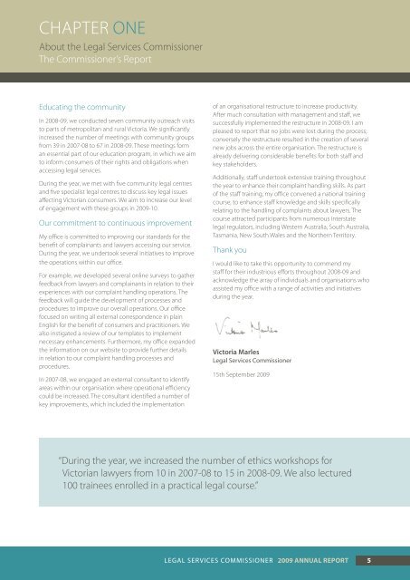 Annual Report 2008-09 - Legal Services Commissioner