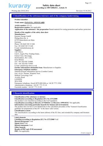 Safety data sheet - Kuraray Dental