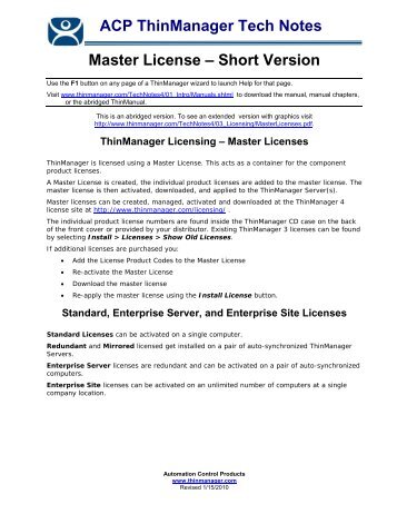 Master License - ThinManager