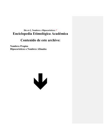 Enciclopedia EtimolÃ³gica AcadÃ©mica Contenido de ... - Radio Verdad