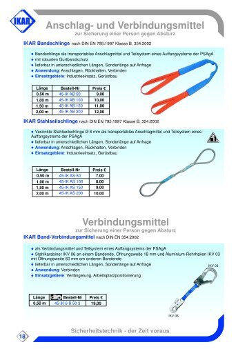 Anschlag- und Verbindungsmittel Verbindungsmittel