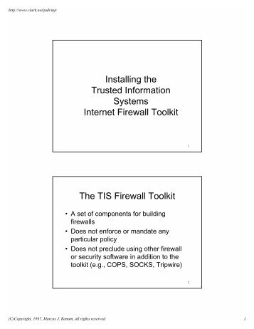 Installing the TIS Firewall Toolkit - Marcus Ranum