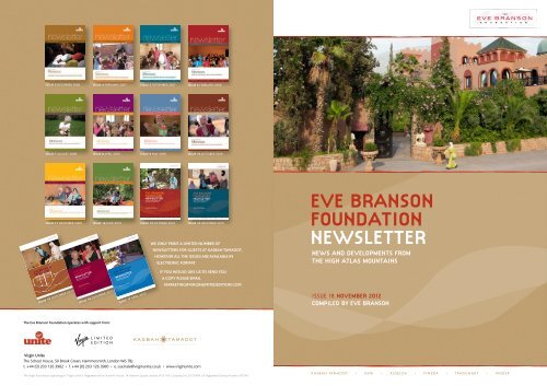 eve branson foundation newsletter - Kasbah Tamadot - Virgin
