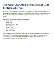 The Avanti Law Group: Bankruptcy and Debt Settlement Services