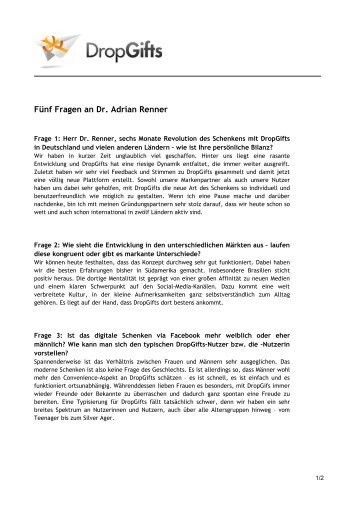 Fünf Fragen an Dr. Adrian Renner - Kruger Media