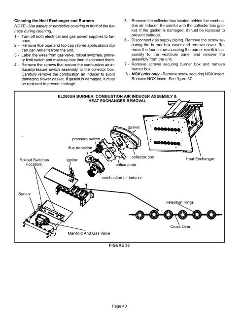 EL280UH Two-Stage Gas Furnace Installation Manual - Lennox