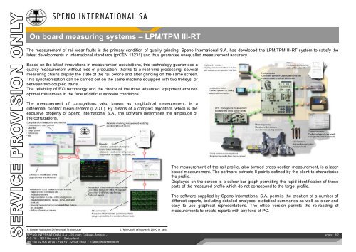 LPM/TPM III-RT - speno international sa