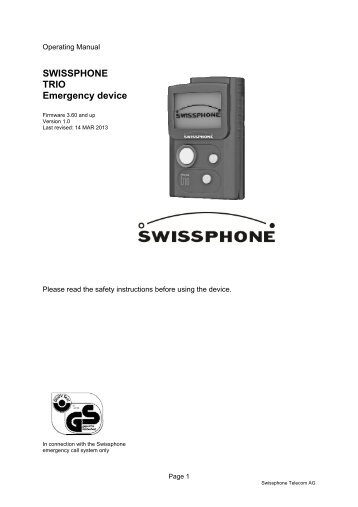 Operating manual - Swissphone