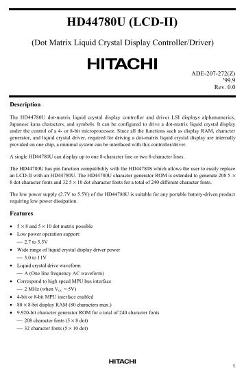 HD44780 datasheet