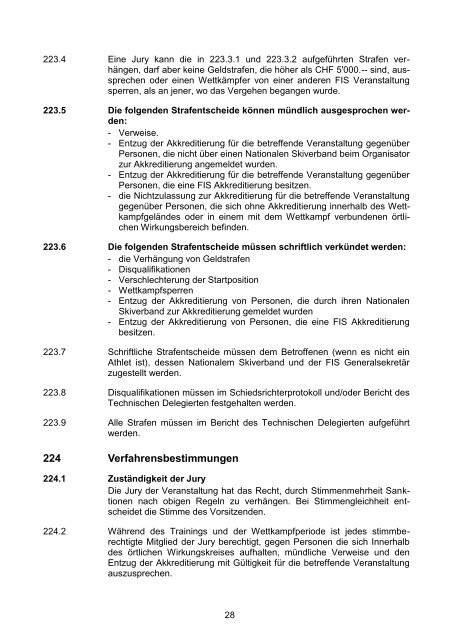 Vorgeschlagene Reihenfolge - FIS